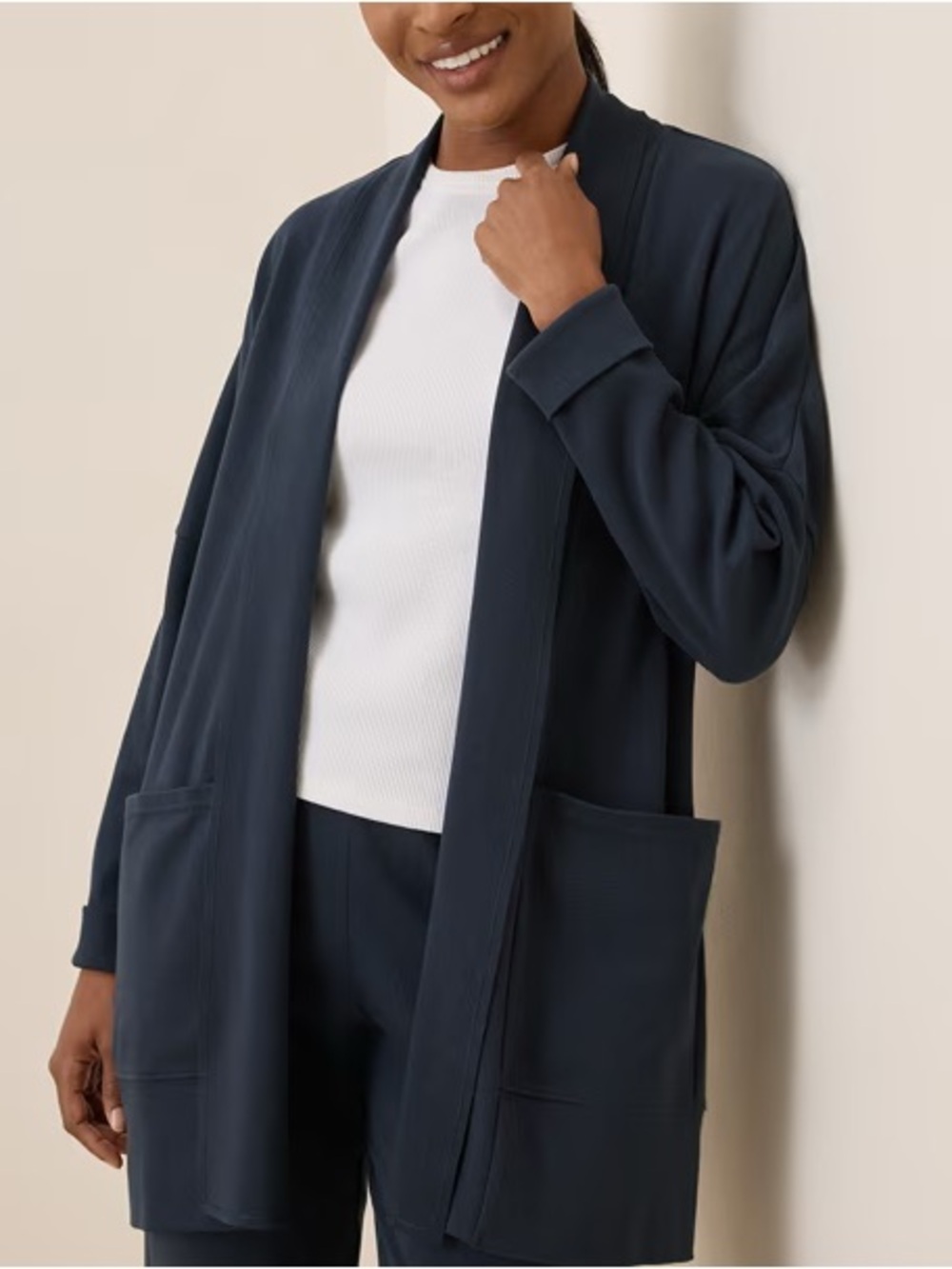 PACT Airplane Wrap Cardigan Midnight M